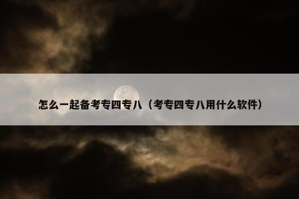怎么一起备考专四专八（考专四专八用什么软件）