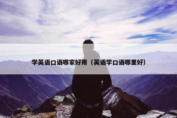 学英语口语哪家好用（英语学口语哪里好）