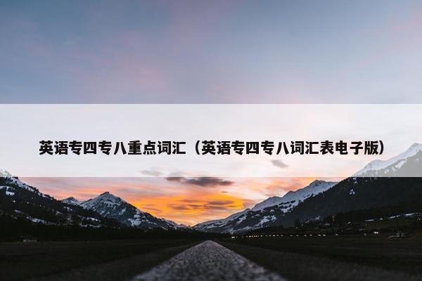 英语专四专八重点词汇（英语专四专八词汇表电子版）