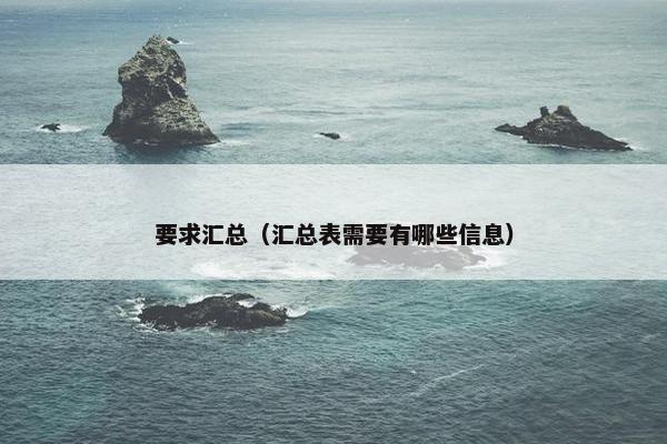 要求汇总（汇总表需要有哪些信息）