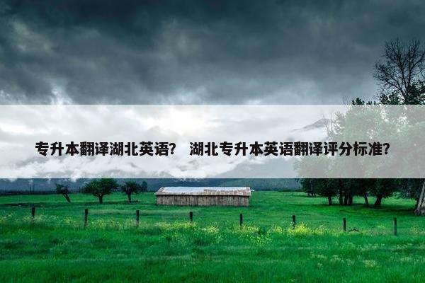 专升本翻译湖北英语？ 湖北专升本英语翻译评分标准？