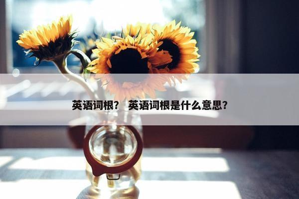 英语词根？ 英语词根是什么意思？