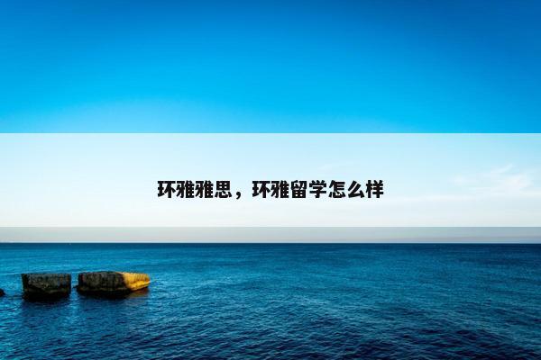 环雅雅思，环雅留学怎么样