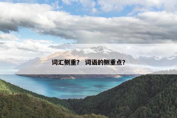 词汇侧重？ 词语的侧重点？