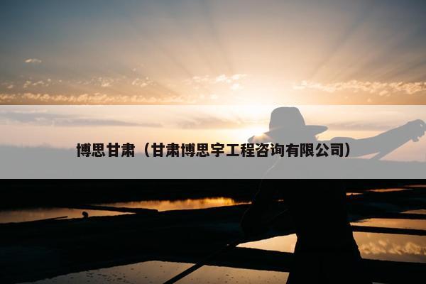 博思甘肃（甘肃博思宇工程咨询有限公司）