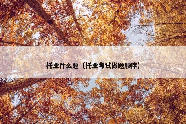 托业什么题（托业考试做题顺序）