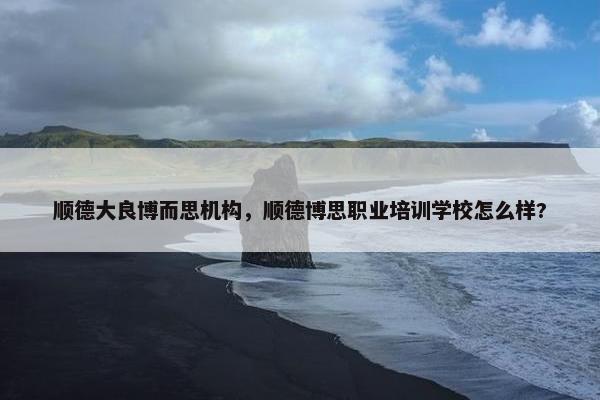 顺德大良博而思机构，顺德博思职业培训学校怎么样?