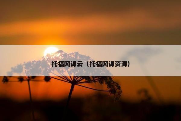 托福网课云（托福网课资源）