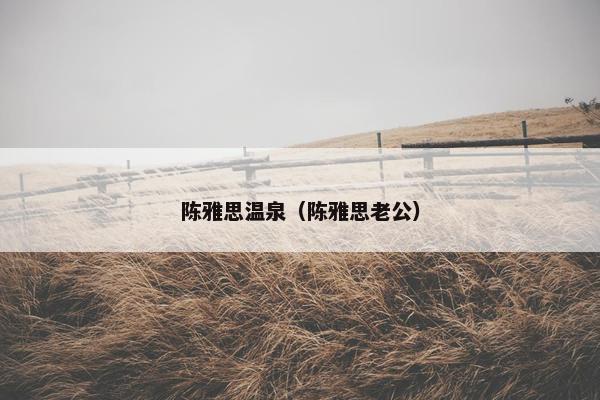 陈雅思温泉（陈雅思老公）