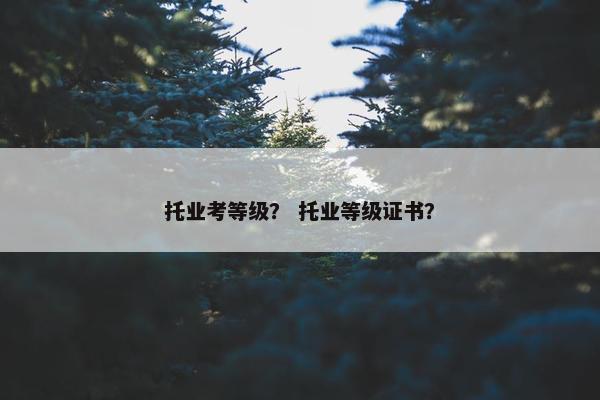 托业考等级？ 托业等级证书？