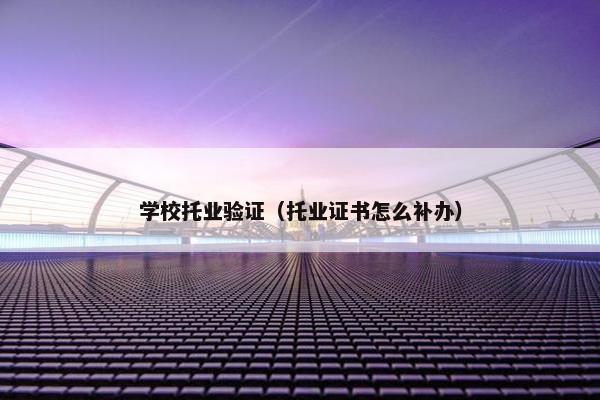 学校托业验证（托业证书怎么补办）