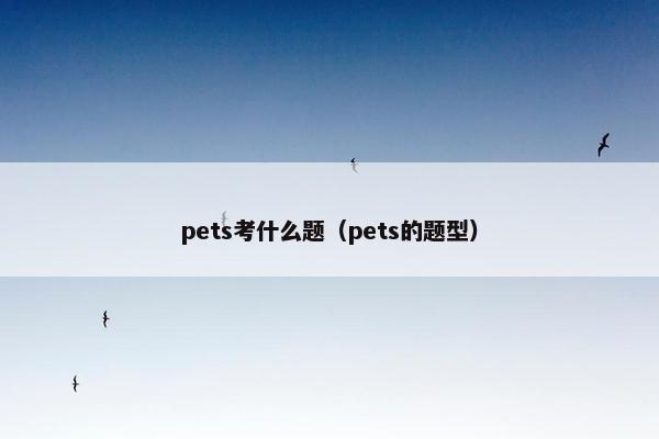 pets考什么题（pets的题型）