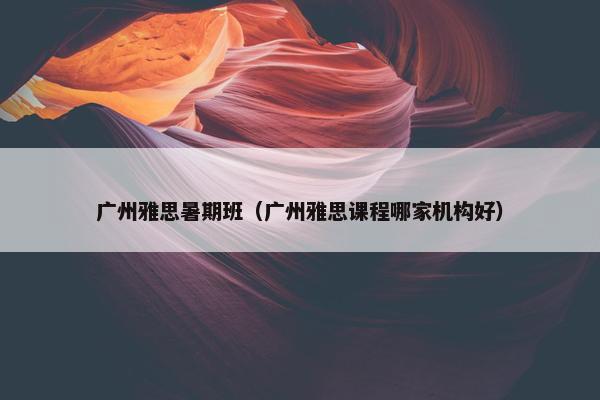 广州雅思暑期班（广州雅思课程哪家机构好）