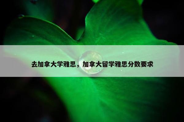 去加拿大学雅思，加拿大留学雅思分数要求