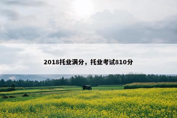 2018托业满分，托业考试810分