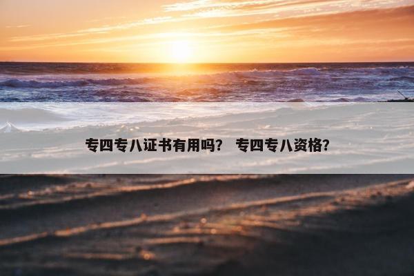 专四专八证书有用吗？ 专四专八资格？