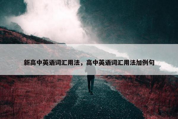 新高中英语词汇用法，高中英语词汇用法加例句