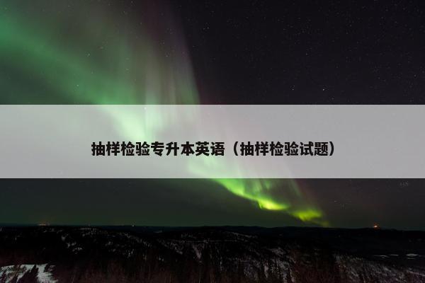 抽样检验专升本英语（抽样检验试题）