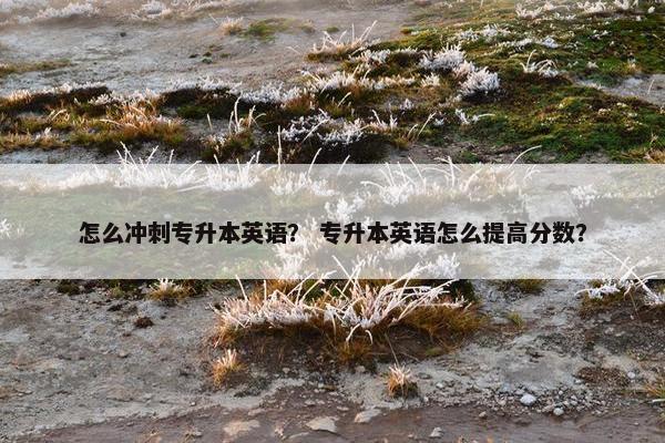 怎么冲刺专升本英语？ 专升本英语怎么提高分数？