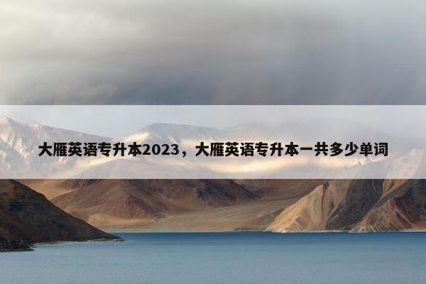 大雁英语专升本2023，大雁英语专升本一共多少单词