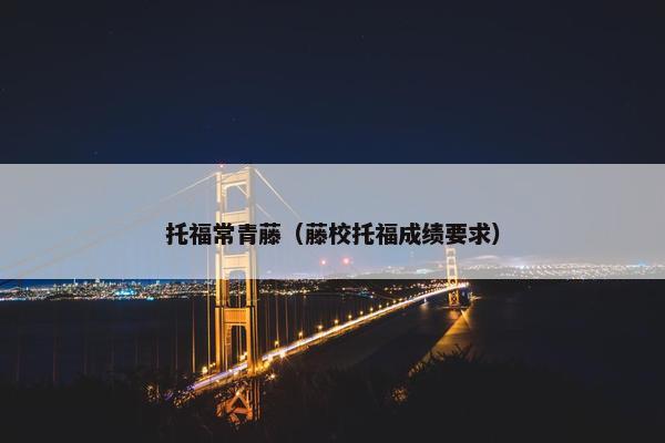 托福常青藤（藤校托福成绩要求）