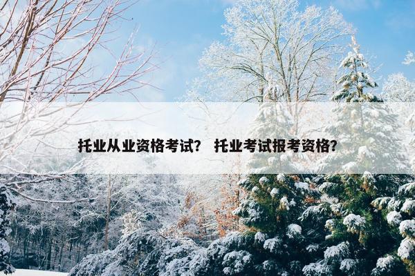 托业从业资格考试？ 托业考试报考资格？