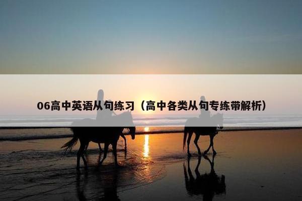 06高中英语从句练习（高中各类从句专练带解析）
