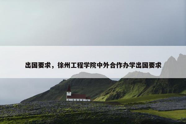 出国要求，徐州工程学院中外合作办学出国要求