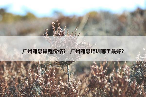 广州雅思课程价格？ 广州雅思培训哪里最好？