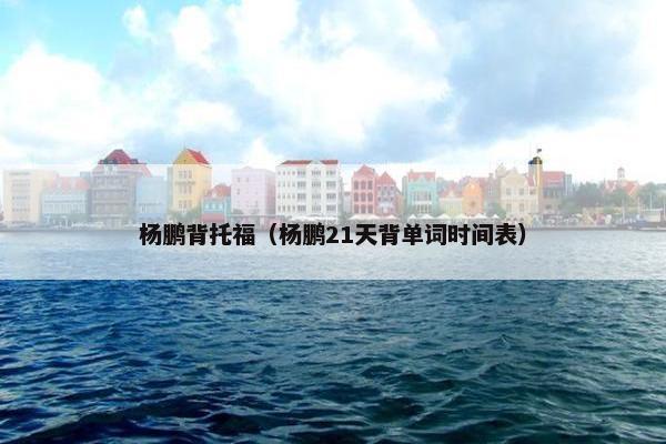 杨鹏背托福（杨鹏21天背单词时间表）