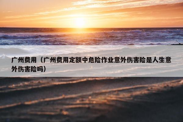 广州费用（广州费用定额中危险作业意外伤害险是人生意外伤害险吗）
