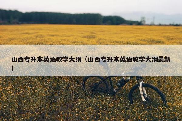 山西专升本英语教学大纲（山西专升本英语教学大纲最新）