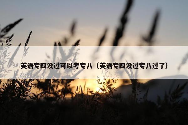英语专四没过可以考专八（英语专四没过专八过了）