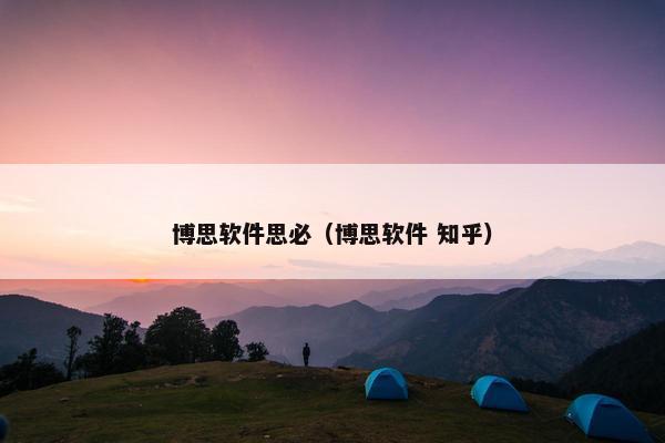 博思软件思必（博思软件 知乎）