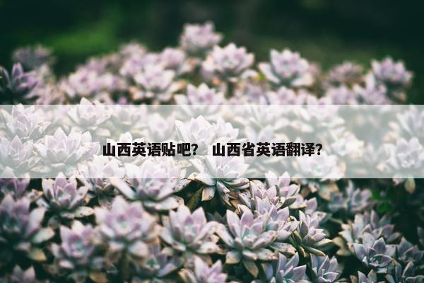 山西英语贴吧？ 山西省英语翻译？