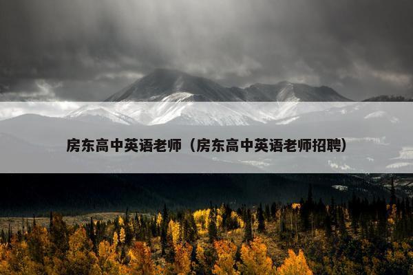 房东高中英语老师（房东高中英语老师招聘）