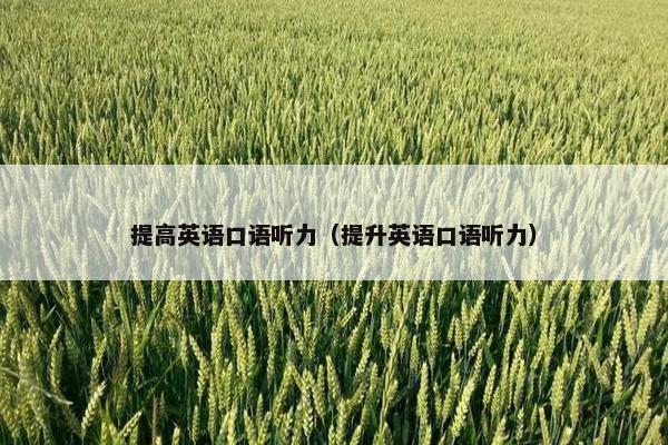 提高英语口语听力（提升英语口语听力）