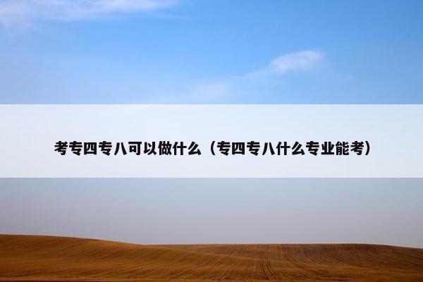 考专四专八可以做什么（专四专八什么专业能考）
