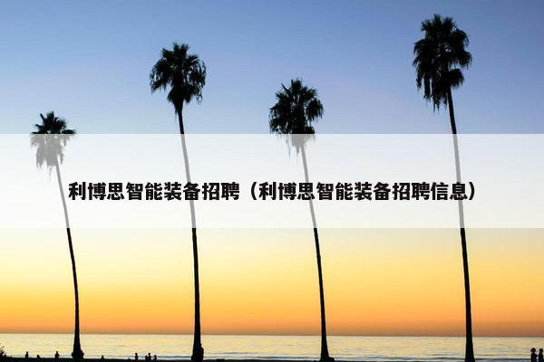 利博思智能装备招聘（利博思智能装备招聘信息）
