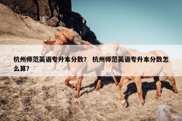 杭州师范英语专升本分数？ 杭州师范英语专升本分数怎么算？