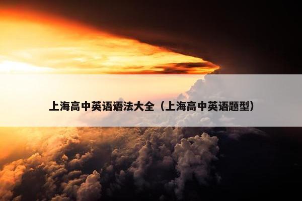 上海高中英语语法大全（上海高中英语题型）