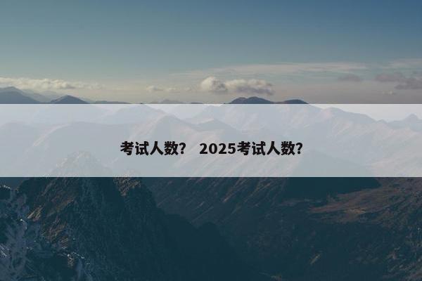 考试人数？ 2025考试人数？