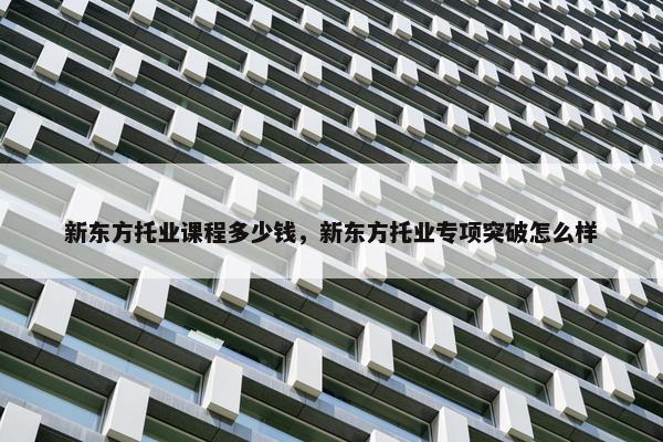 新东方托业课程多少钱，新东方托业专项突破怎么样