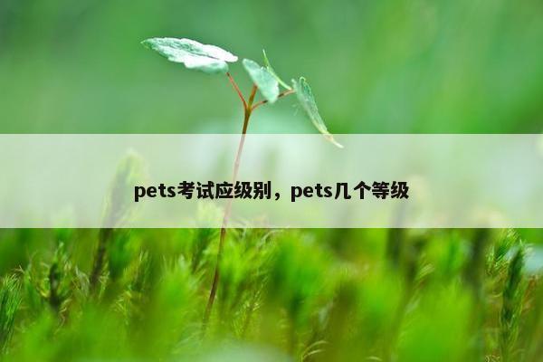 pets考试应级别，pets几个等级