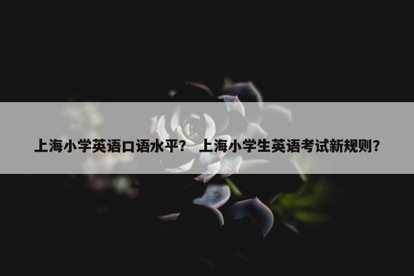 上海小学英语口语水平？ 上海小学生英语考试新规则？