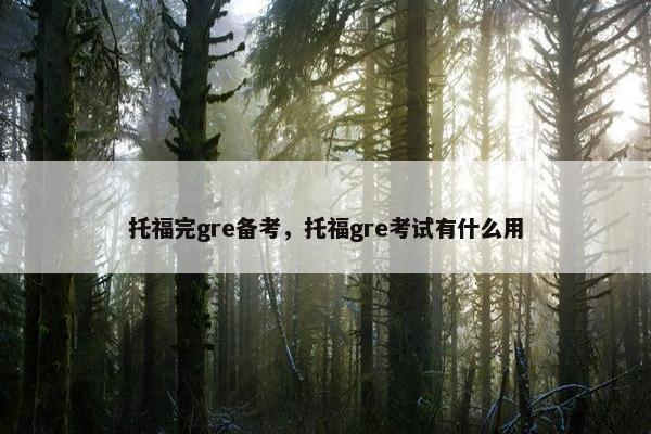 托福完gre备考，托福gre考试有什么用