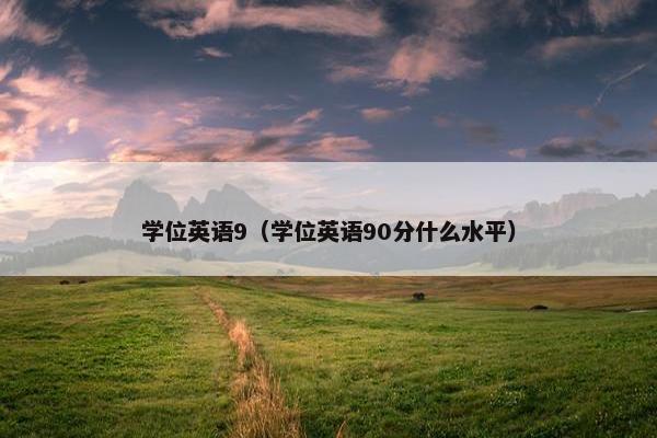 学位英语9（学位英语90分什么水平）