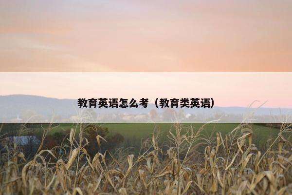 教育英语怎么考（教育类英语）