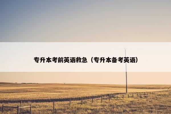 专升本考前英语救急（专升本备考英语）