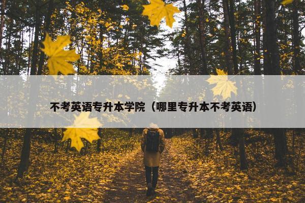 不考英语专升本学院（哪里专升本不考英语）